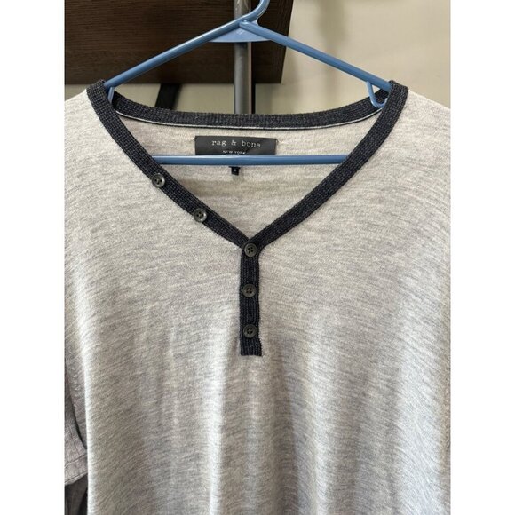 rag & bone Melange 100% Wool Sweater Black Grey Mens Size Large - Picture 3 of 6